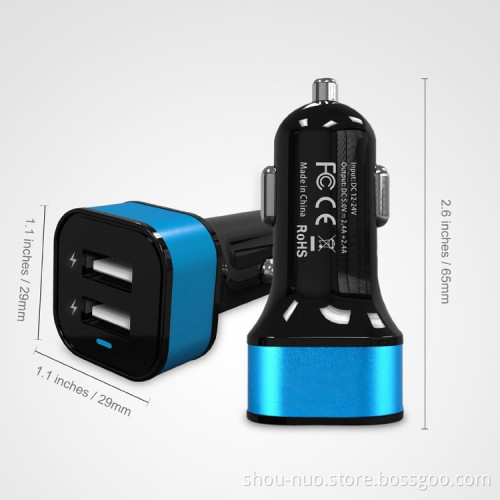 For Certified by Apple 4.8A/24W 2 Port USB Car Charger Portable Rapid External